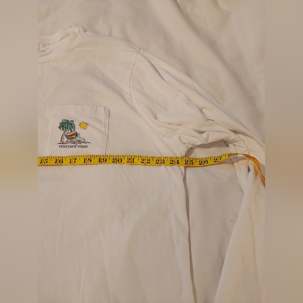 Vineyard Vines White Long Sleeve Tee with Pocket #cotton - Picture 5 of 7